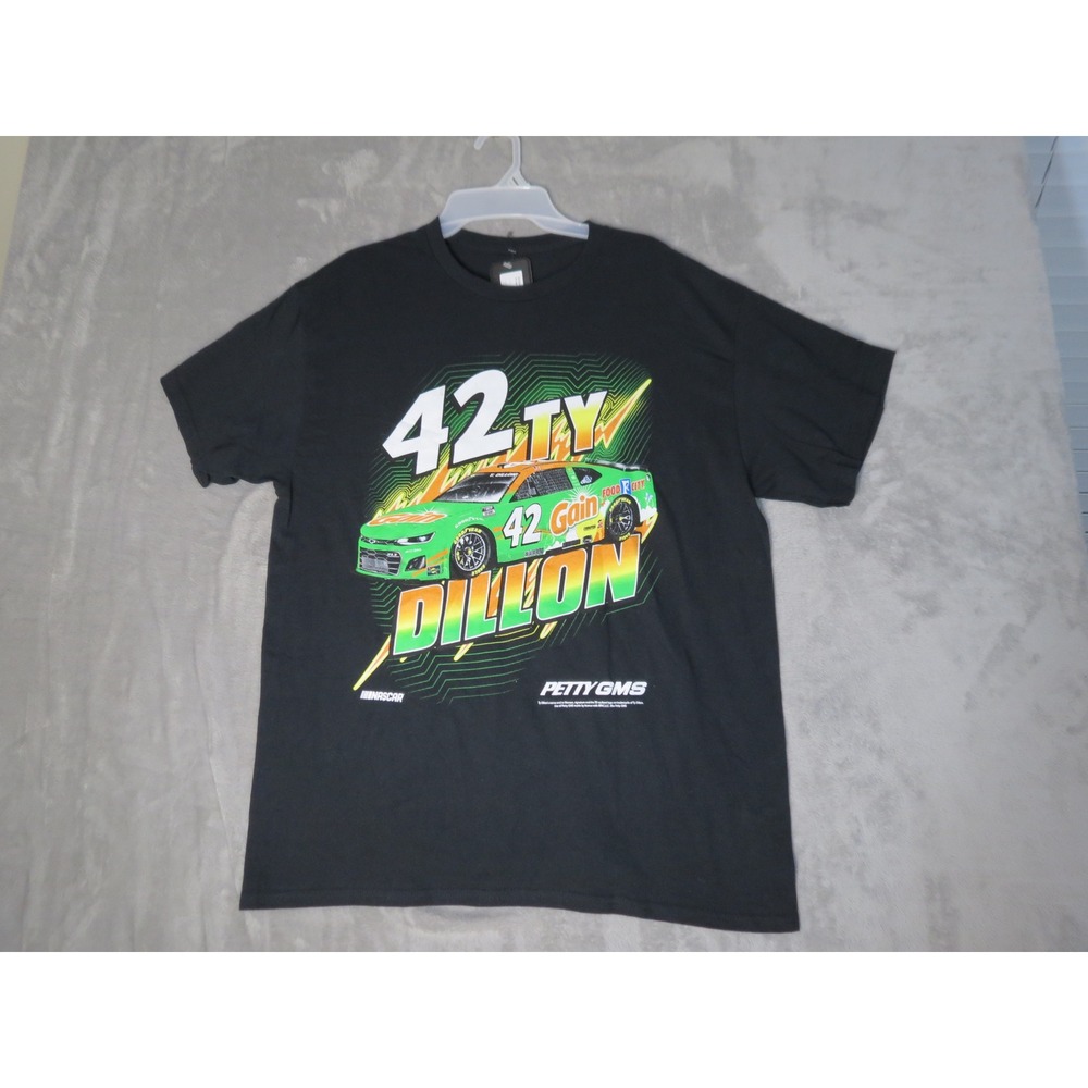 NASCAR Shirt Mens Large Black Ty Dillon 42 Gain Petty GMS Racing Graphic Tee